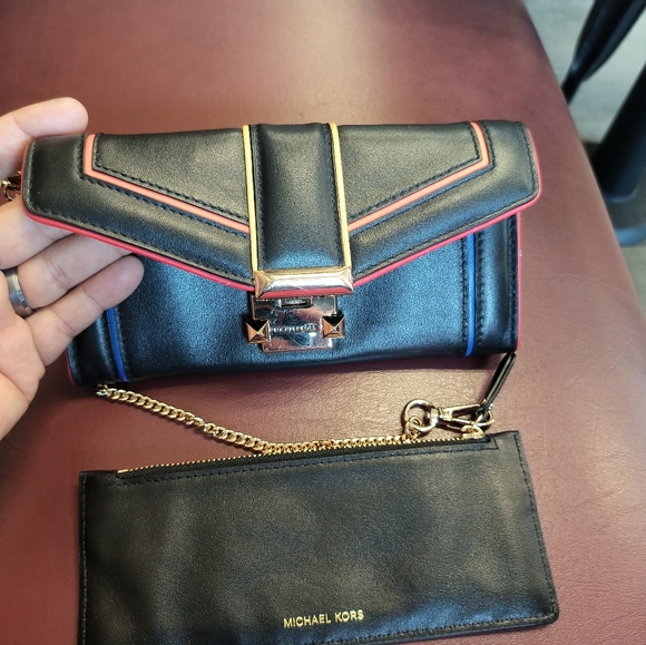 Michael Kors Whitney Rainbow Quilted Leather Chain Long Wallet - Picture 1 of 13